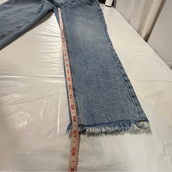 The Rosie button fly light wash distress leg holes dynamite size 28 jeans - Picture 2 of 10